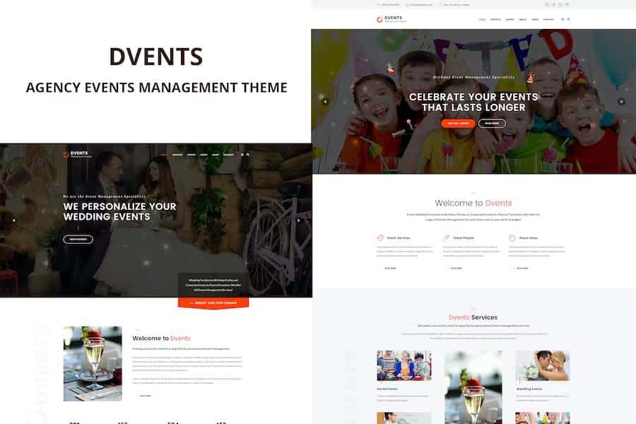 Dvents - Events Management Companies and Agencies WordPress Theme