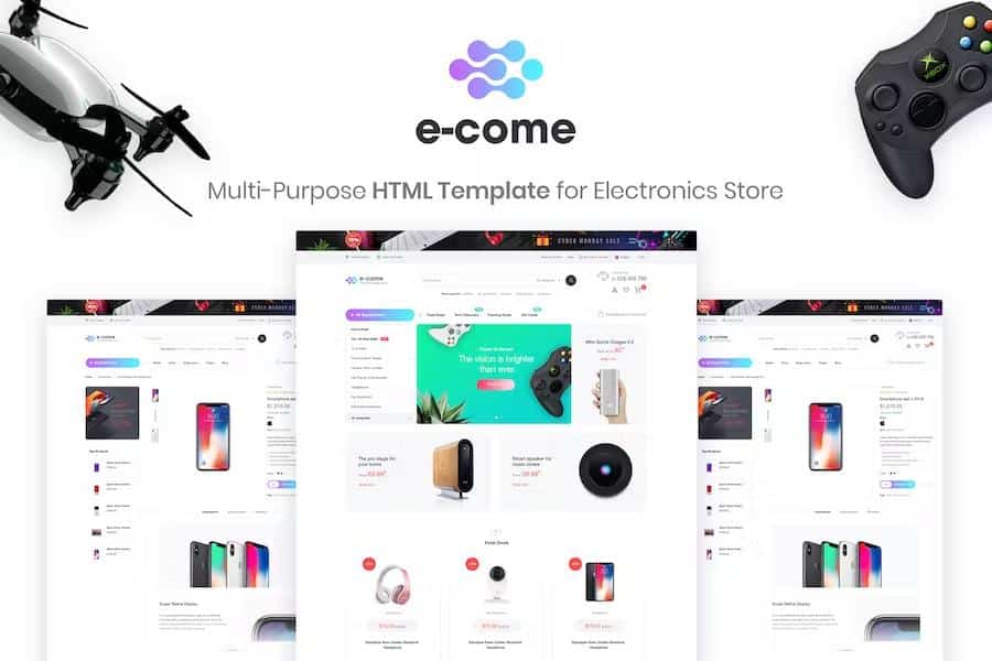 E-come - Multi-Purpose HTML Template for Electronics Store
