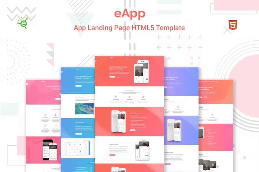 eApp - 5 in 1 App Landing Page