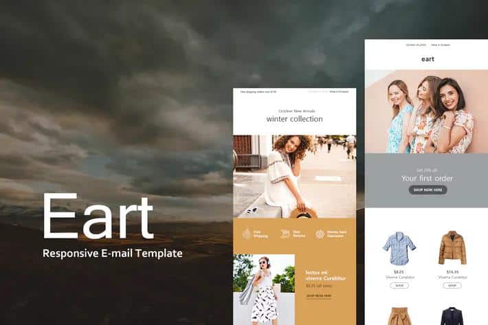 Eart Mail - Ecommerce Responsive E-mail Template + Online Access