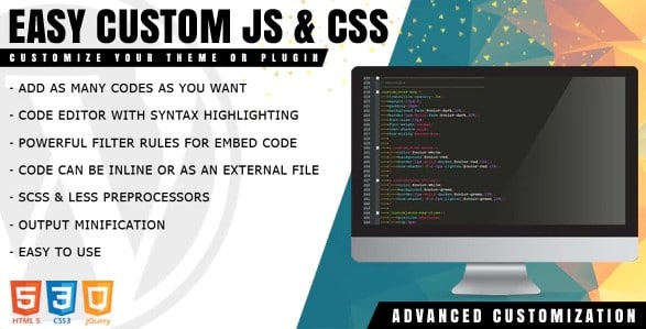 Easy Custom JS and CSS - Extra Customization for WordPress