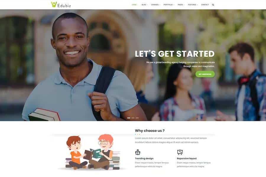 Edubiz - Powerful Education, Courses Drupal 9 Theme
