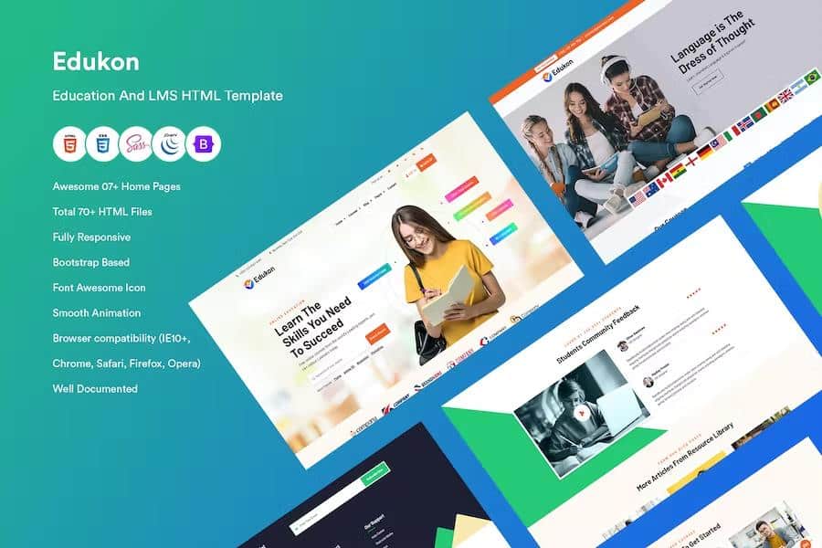 Preview image for Educone - Education and LMS Html Template