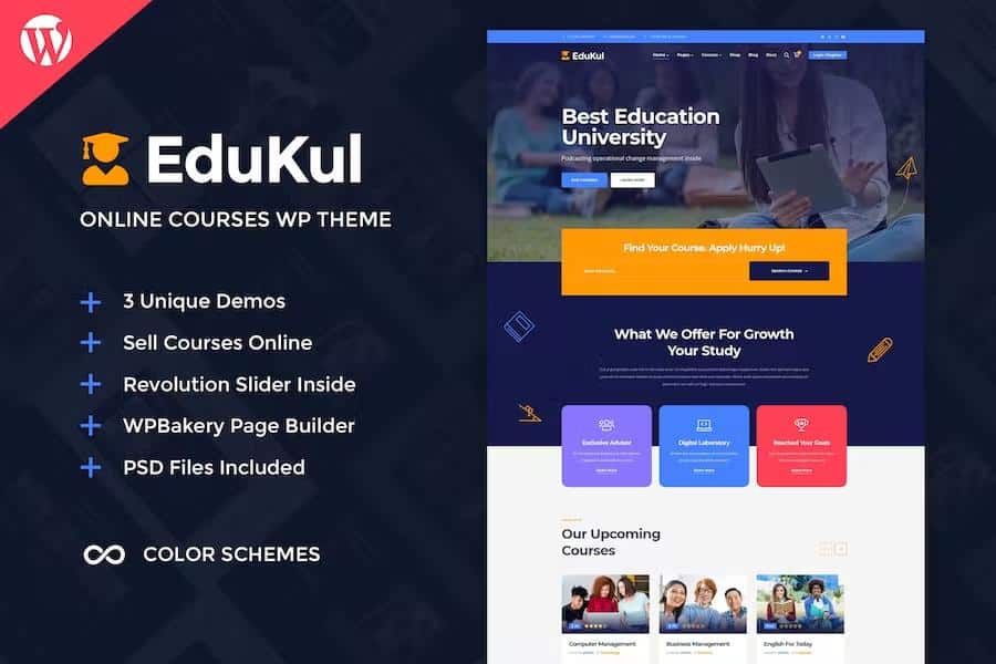 Edukul - Online Courses WordPress Theme