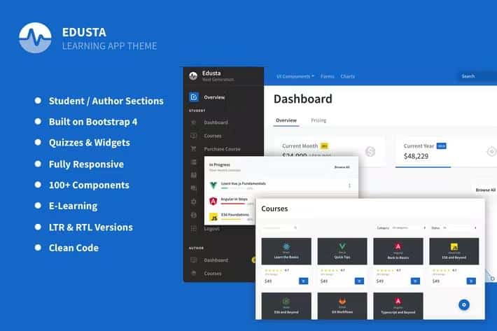 Edusta - Learning App & Education Admin Theme