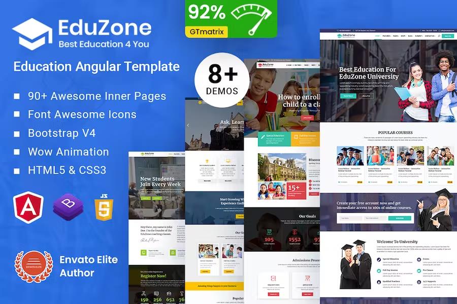 EduZone - Education Course & School Template + Admin Dashboard