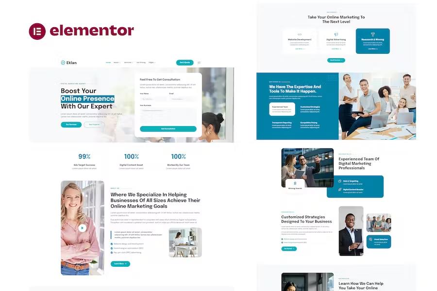 Eklan - Digital Marketing Agency Elementor Template Kit product preview