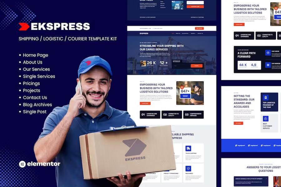 Product preview supplied for Ekspress - Logistic Shipping & Courier Template Kit