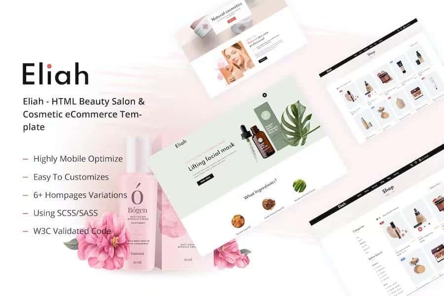 Eliah - HTML Beauty Salon & Cosmetic eCommerce Template