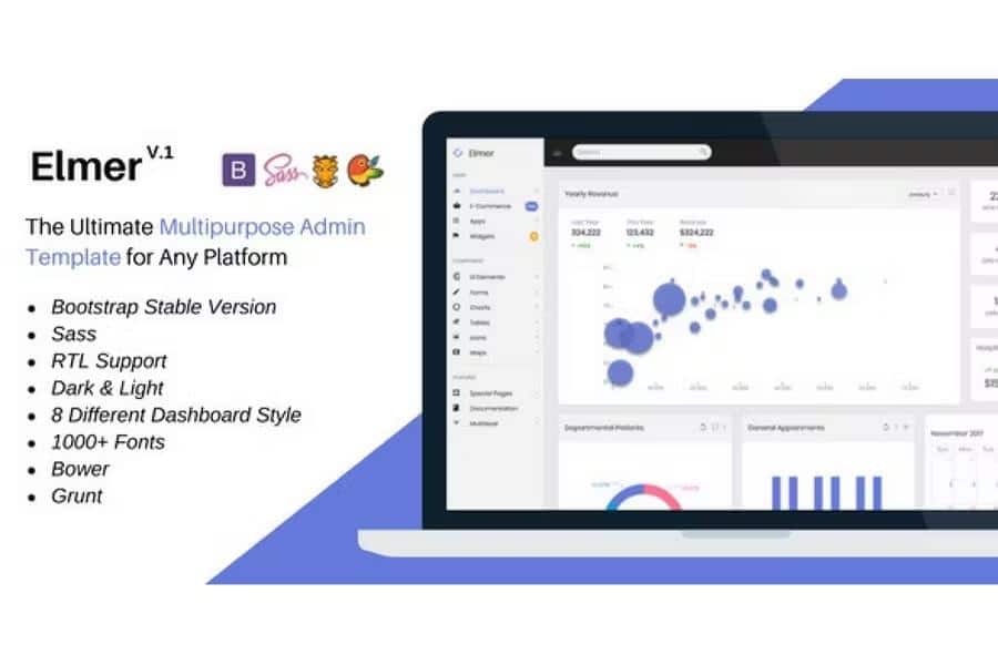 Elmer - Multipurpose Bootstrap Admin Dashboard Template + UI Kit