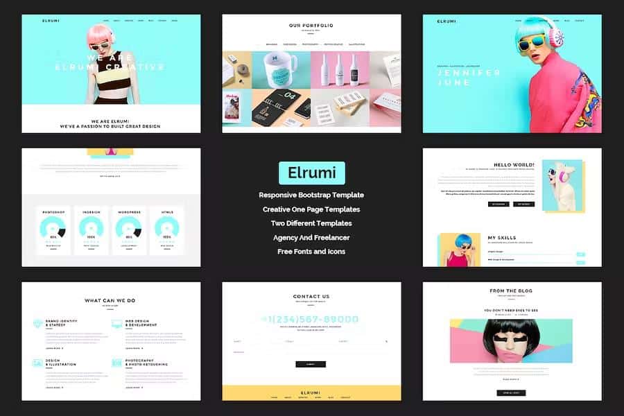 Elrumi - Creative HTML5 Bootstrap Template product preview