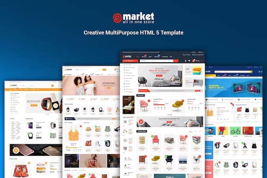eMarket - Creative Responsive MultiPurpose HTML 5 Template (Mobile Layouts Included)