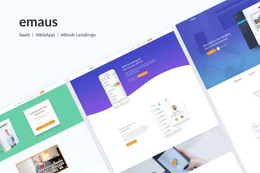 Emaus - SaaS, WebApp, Ebook Responsive Landing Page HTML