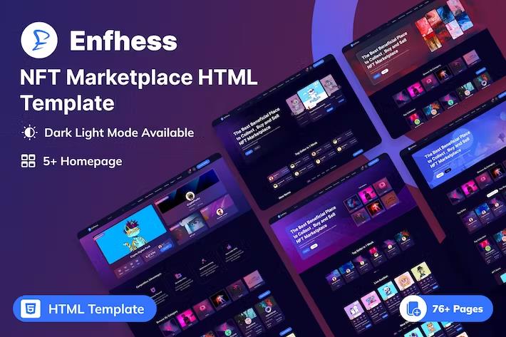 Enfhess - NFT Marketplace HTML Template product preview
