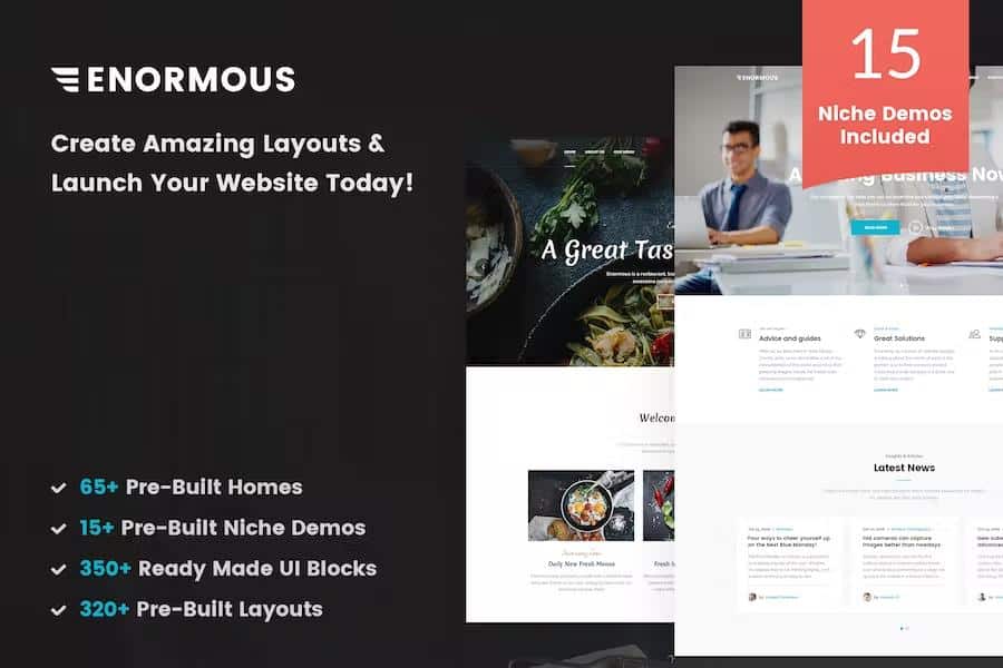 Enormous - Responsive Multi-Purpose HTML5 Template product preview