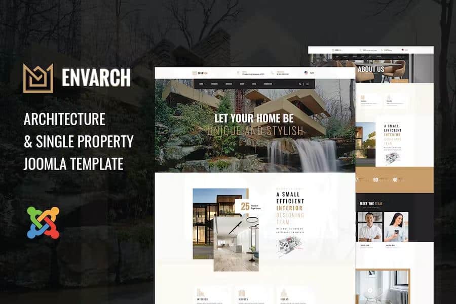 Product preview supplied for EnvArch - Architecture and Single Property Joomla Template