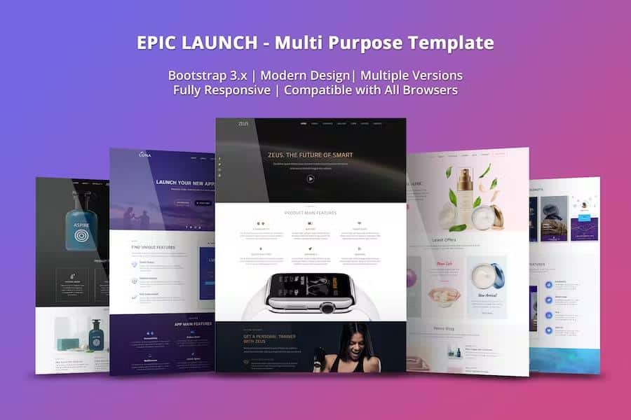 Product preview supplied for Epic Launch High-Converting Landing Page Template