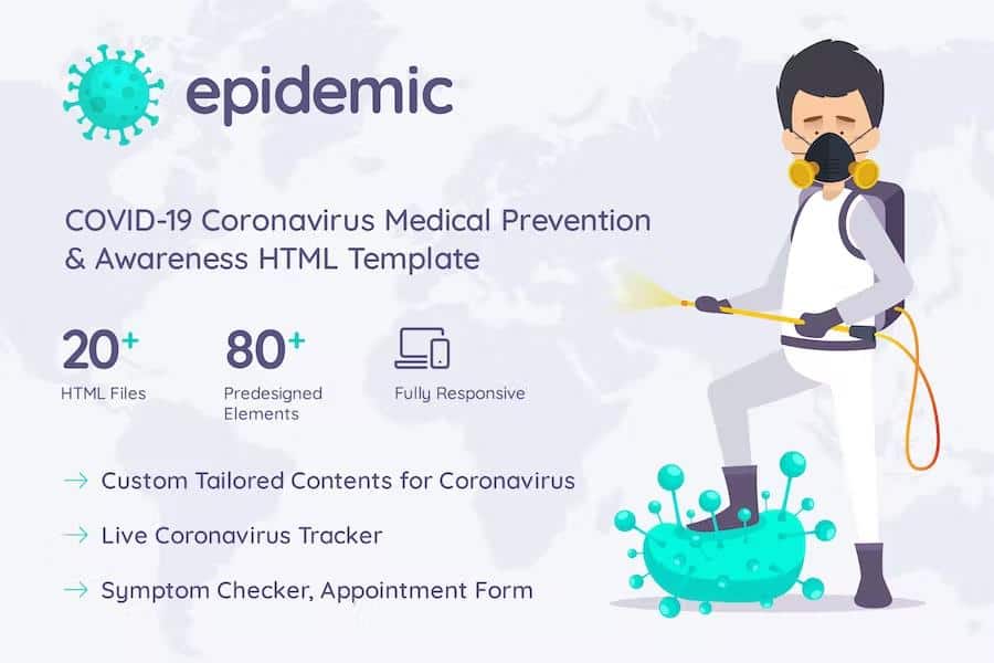 Epicmed - Coronavirus Medical Prevention & Awareness HTML Template