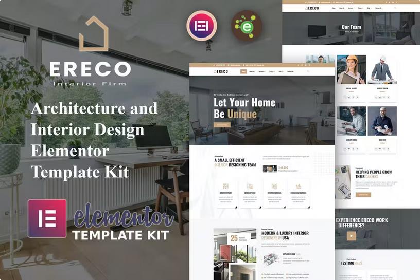 Ereco - Architecture & Interior Design Elementor Template Kit listing image