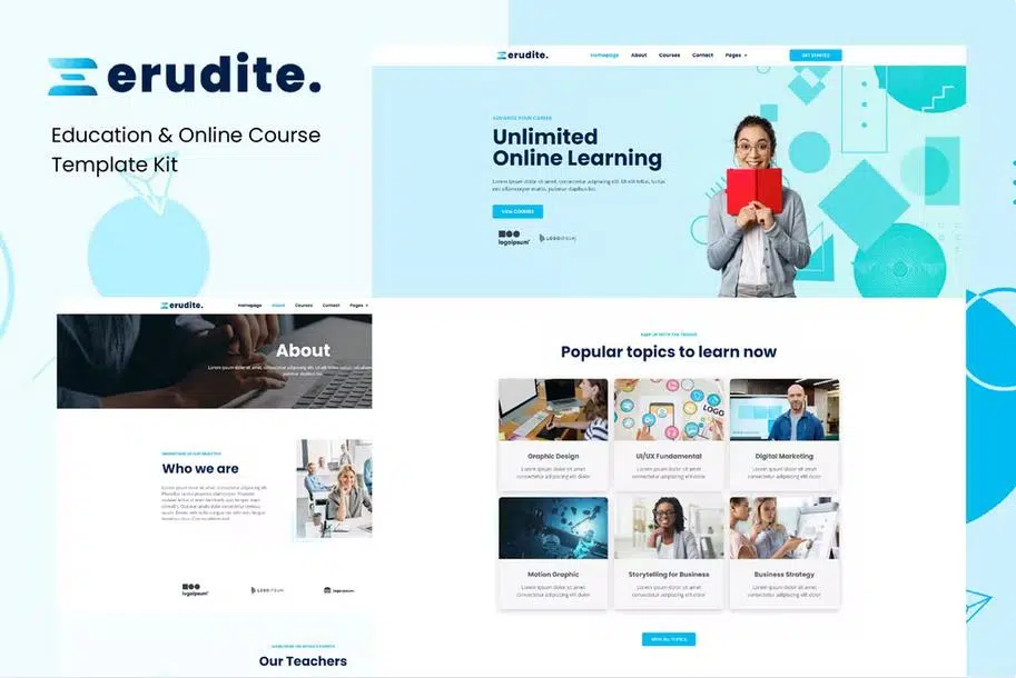Erudite - Education & Online Course Elementor Template Kit listing image