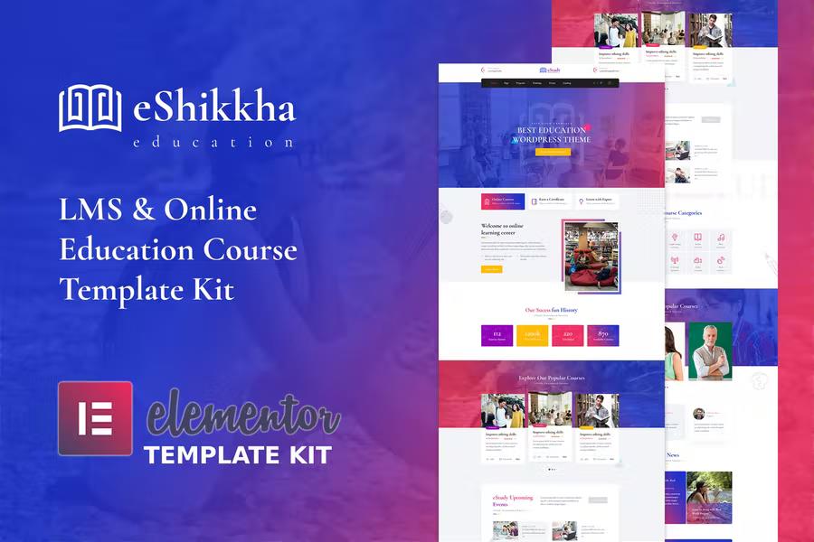 Product preview supplied for eShikkha - eLearning Elementor Template Kit