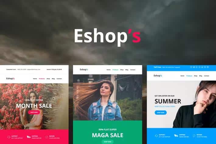 Eshop’s Mail - 8 Unique Responsive Email set + Online Access