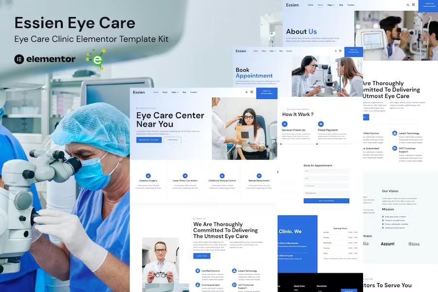 Essien - Eye Care Clinic Elementor Template Kit listing image
