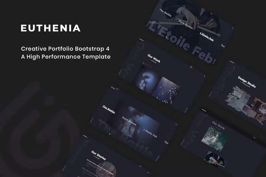Euthenia - Creative Portfolio Bootstrap 4 Template product preview