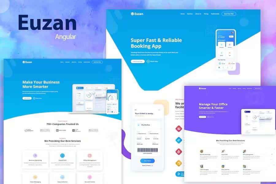 Euzan - Angular 14 Multipurpose Landing Page Template