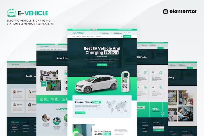 Product preview supplied for EVehicle - Electric Vehicle & Charging Station Elementor Template Kit