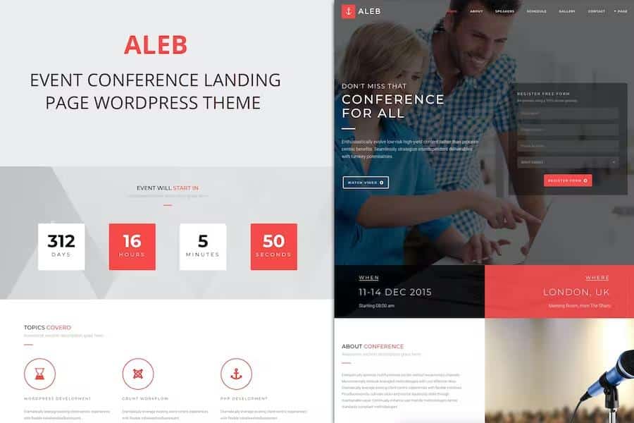 Event WordPress Theme for Conference Marketing - Aleb