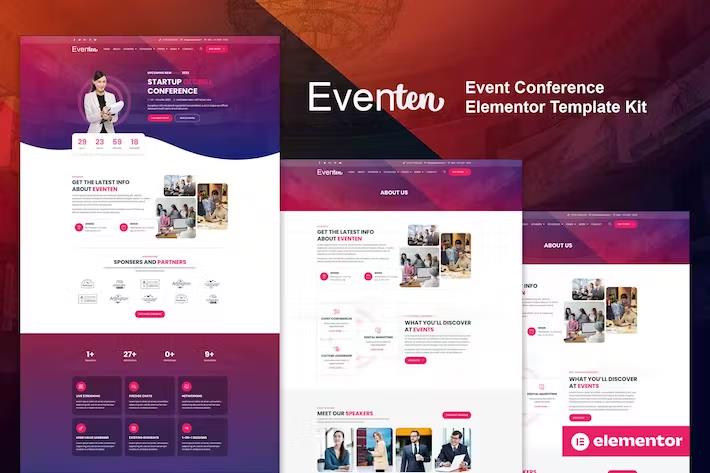 Product preview supplied for Eventen - Event Conference Elementor Pro Template Kit
