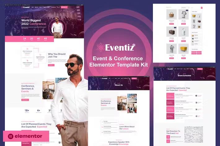Eventiz - Event & Conference Elementor Pro Template Kit product preview