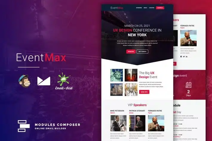 EventMax - Responsive Email for Events & Conferences with Online Builder
