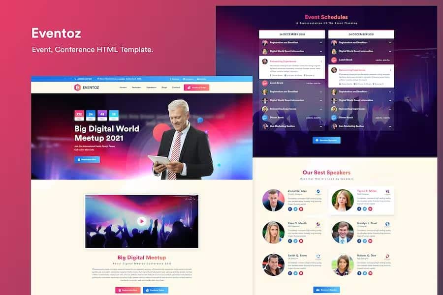 Eventoz - Conference, Event And Meetup HTML Template