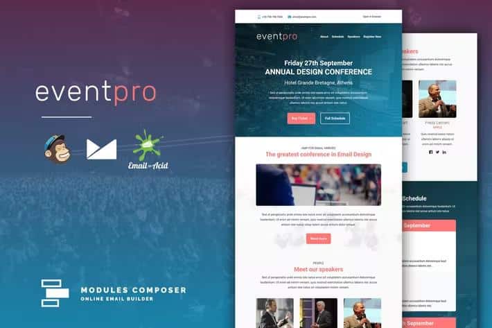 EventPro - Responsive Email for Events & Conferences with Online Builder