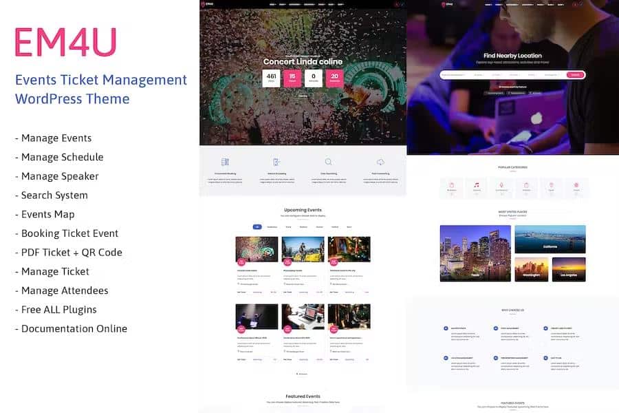 Events WordPress Theme for Booking Tickets - EM4U