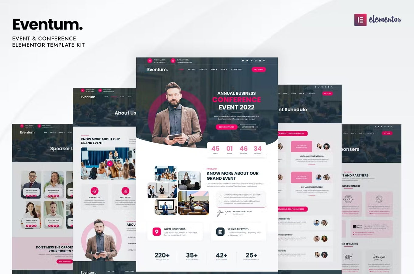Eventum - Event & Conference Elementor Template Kit listing image