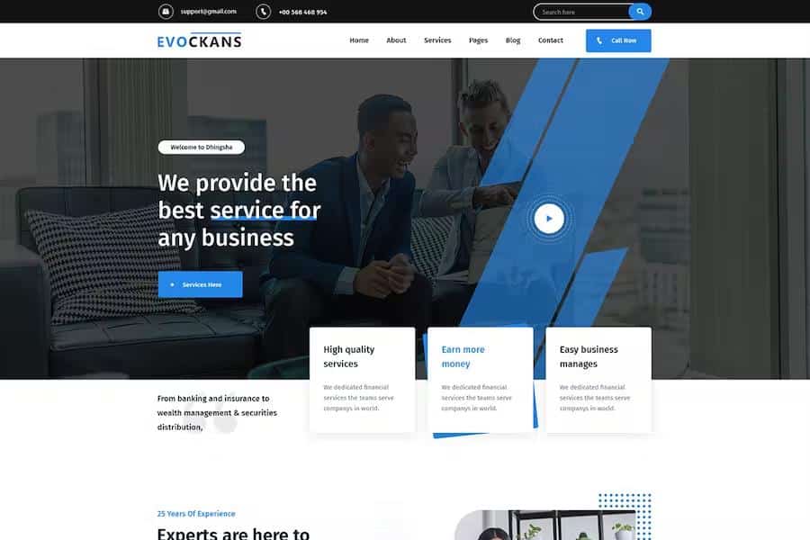 Evockans - Responsive Multi-Purpose WordPress Theme