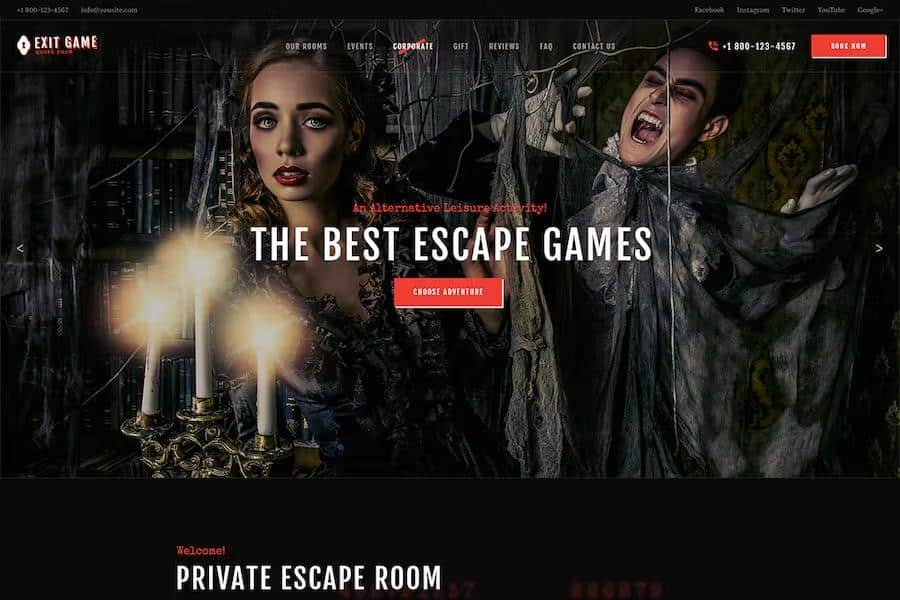 Exit Game - Real-Life Secret Escape Room WordPress Theme