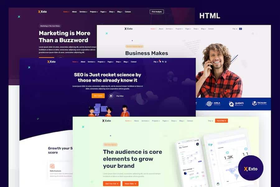 Exto - SEO & Marketing Agency HTML Template listing image