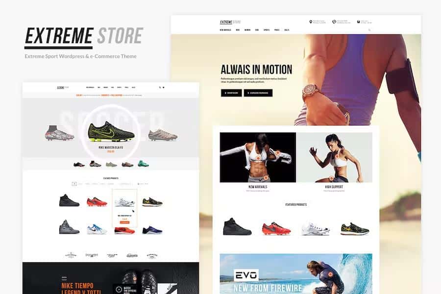 Extreme - Sports Clothing & Equipment Store WordPress Theme