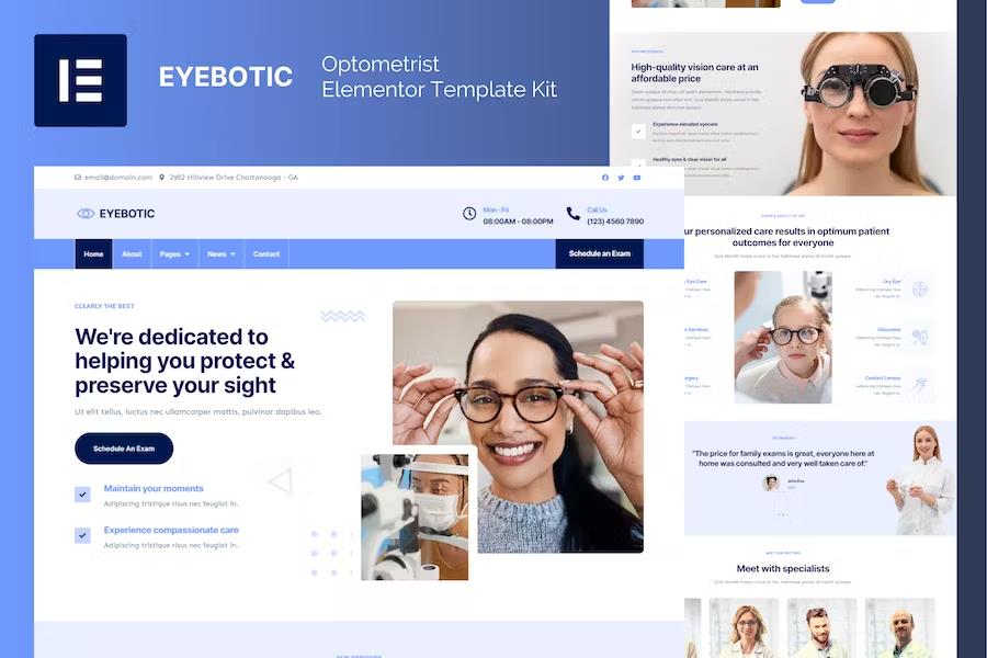 EyeBotic - Optometrist Elementor Template Kit listing image