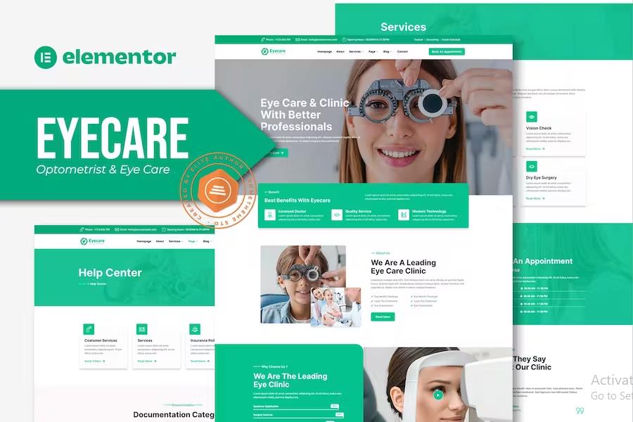Preview image for Eyecare - Optometrist & Eye Care Elementor Template Kit