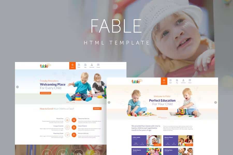 Product preview supplied for Fable - Children Kindergarten Template