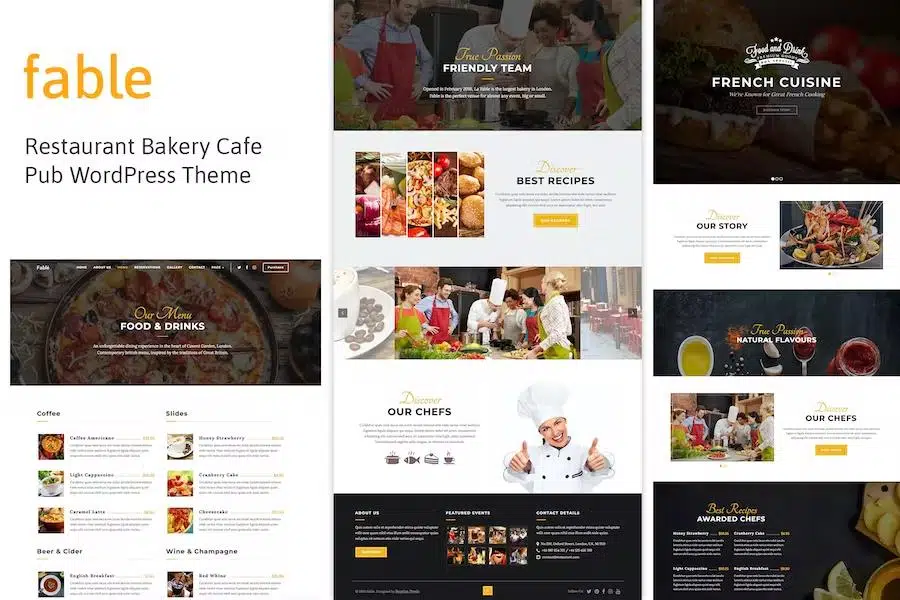 Fable - RestaurantBakery Cafe Pub WordPress Theme