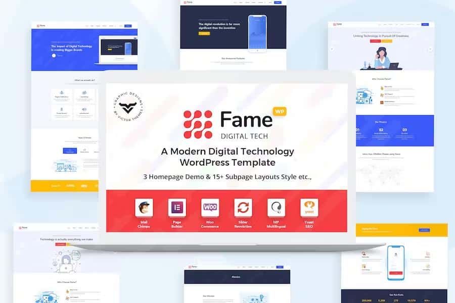 Fame - Digital Technology Service WordPress Theme