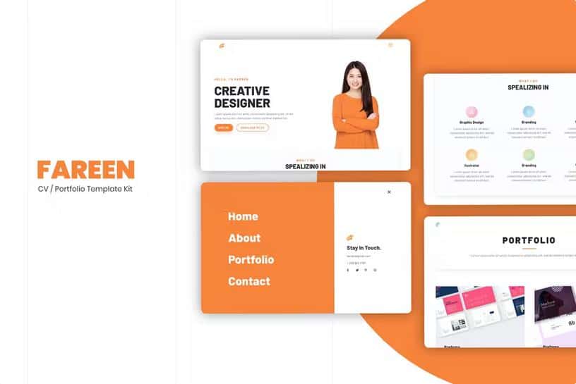 Product preview supplied for Farren - CV/Resume Elementor Template Kit