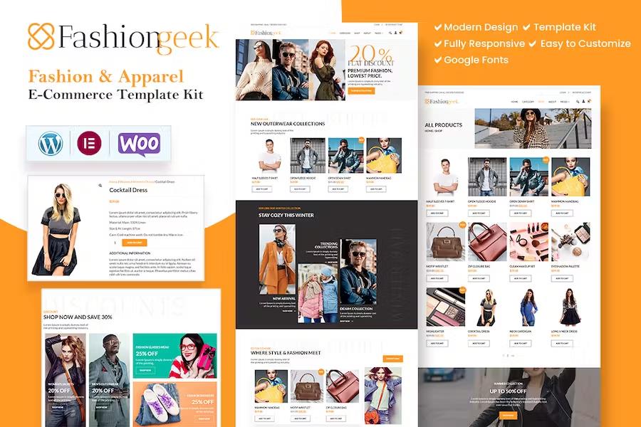 Fashion Geek - WooCommerce Fashion Elementor Template Kit listing image