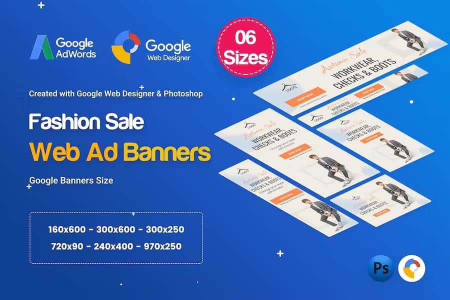 Product preview supplied for Fashion Sale Banners HTML5 D46 Ad - GWD & PSD